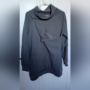 Latched Mama Dark Gray Cowlneck, Baby wearing, Sweatshirt